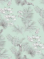 Ohpopsi Duck Egg Toile Linen 10M Wallpaper - Image 2 of 2
