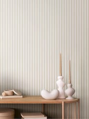Ohpopsi Barley Ticking Stripe 10M Wallpaper - Image 1 of 3