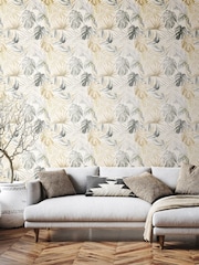 Ohpopsi Linen Stone Tropica 10M Wallpaper - Image 1 of 2
