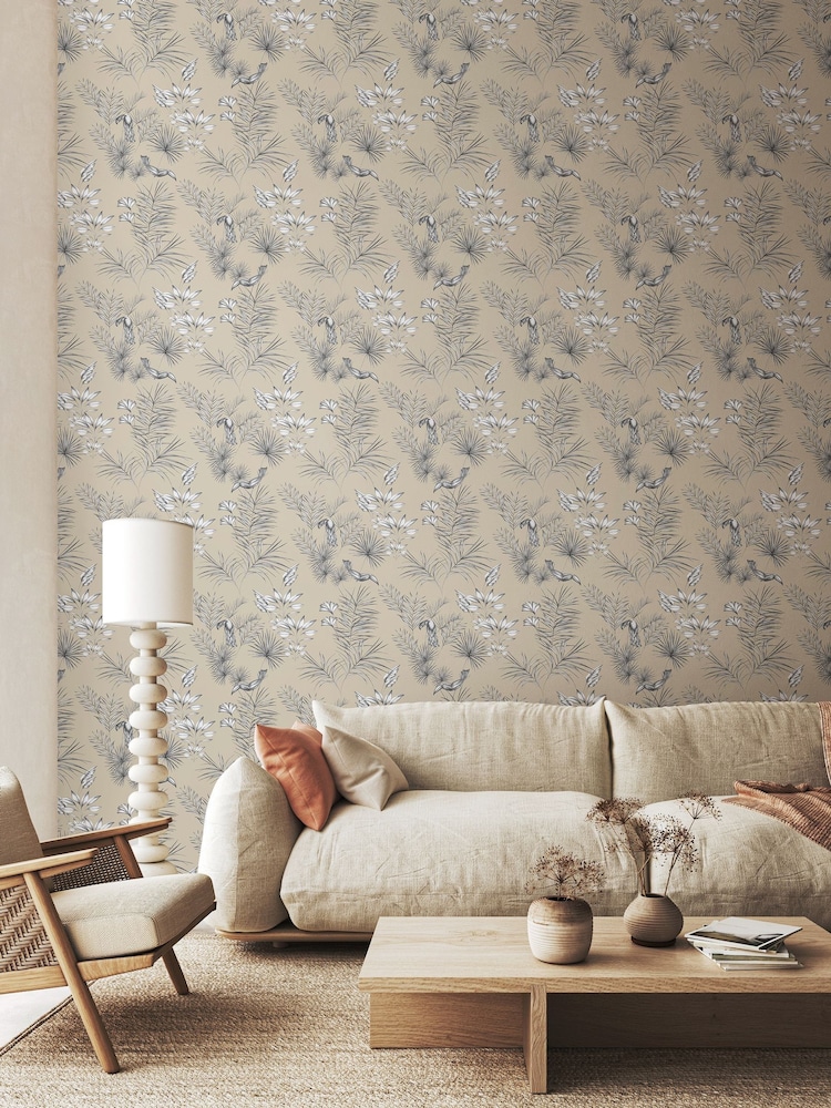 Ohpopsi Linen Toile Linen 10M Wallpaper - Image 1 of 2