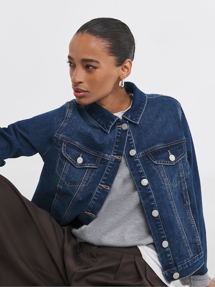 Azul - JD Williams Ultimate Stretch Denim Jacket - Imagen 1 de 4