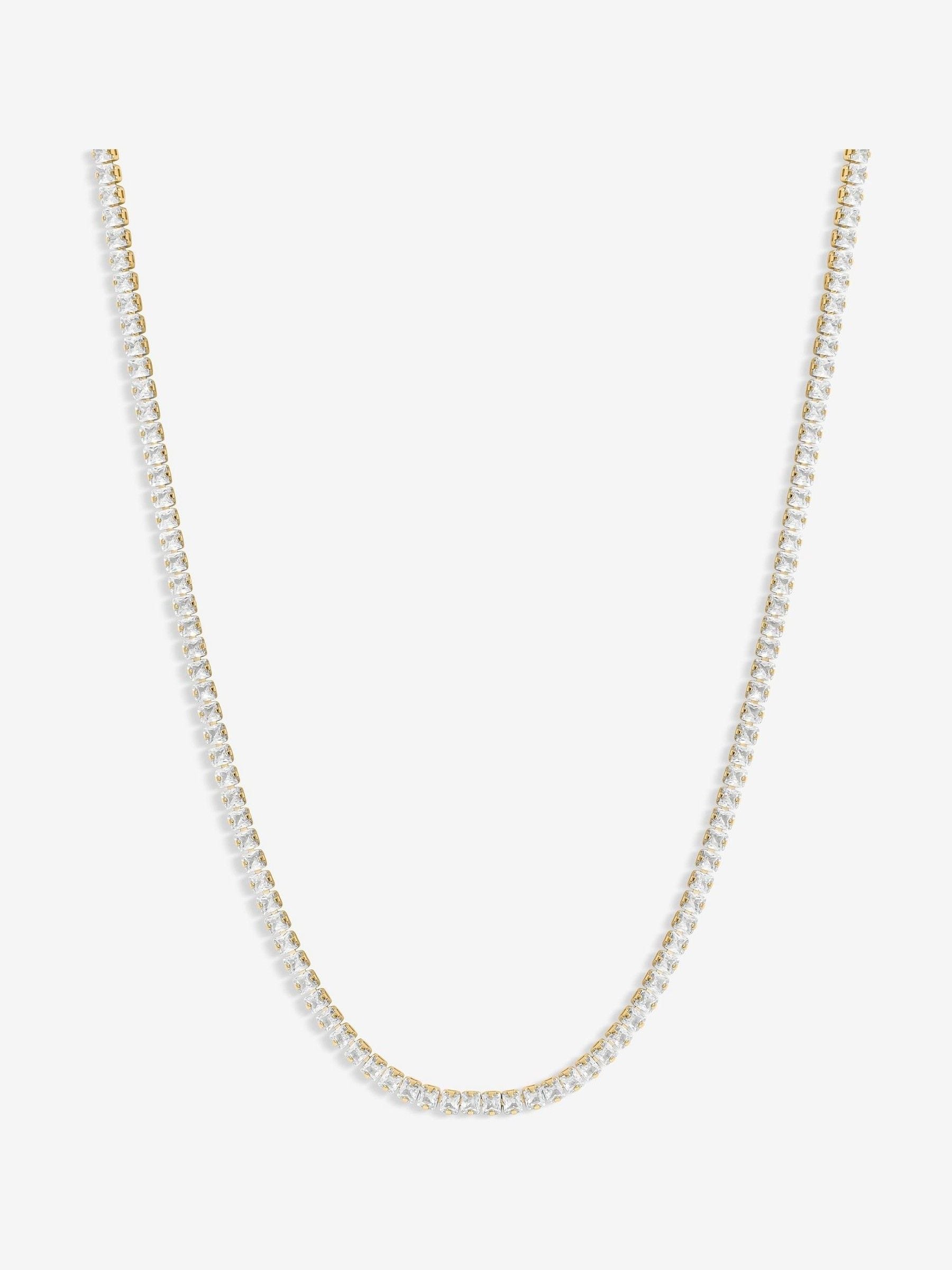 Inicio Gold Tone 14K Tennis Necklace Gift Pouch