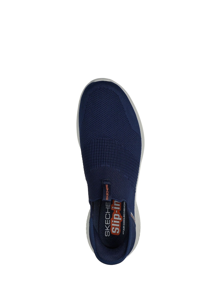 Skechers Navy Wide Fit Ultra Flex 3.0 Smooth Step Slip-Ins Trainers - Image 3 of 4