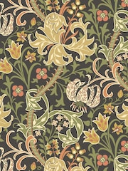Hoopla Walls Black Lily Ogee 10M Wallpaper - Image 2 of 2