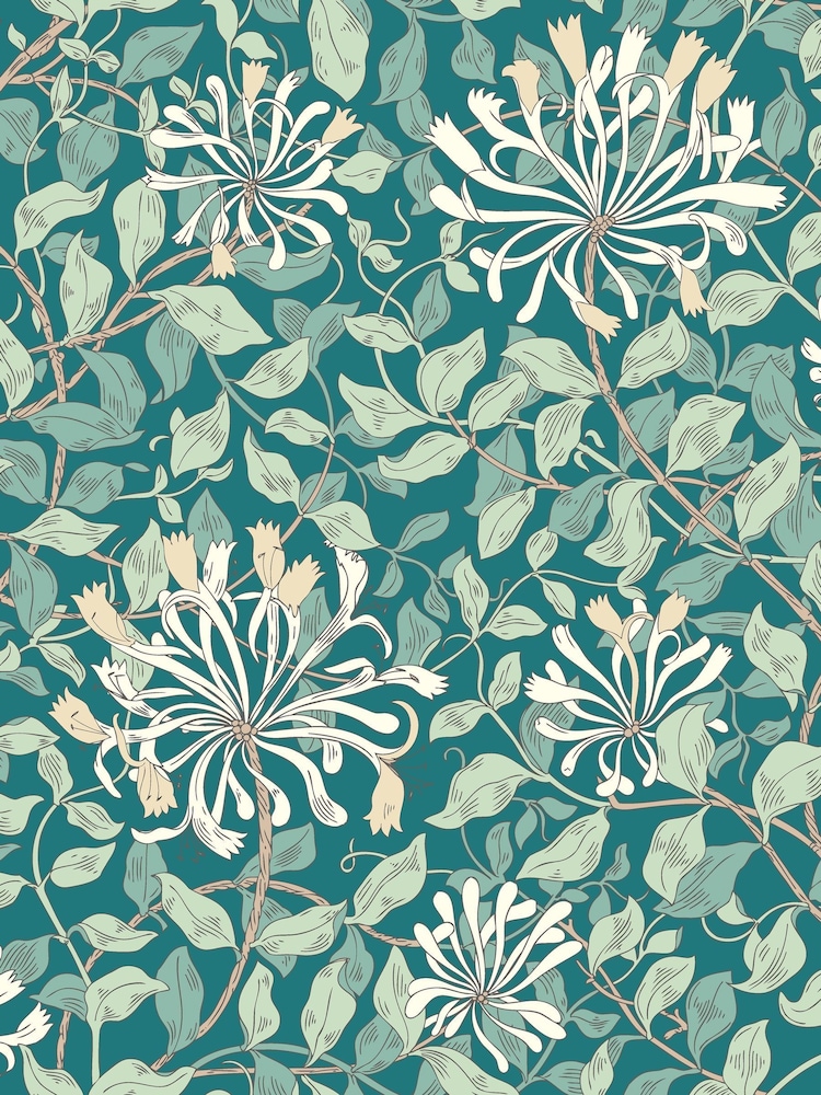 Hoopla Walls Dark Jade Honeysuckle Leaf Trail 10M Wallpaper - Image 2 of 2
