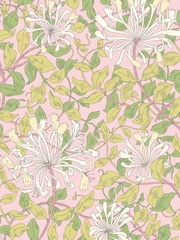 Hoopla Walls Soft Pink Honeysuckle Leaf Trail 10M Wallpaper - Image 4 of 4