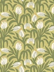 Hoopla Walls Olive Green Chunky Flower 10M Wallpaper - Image 2 of 2