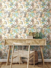 Hoopla Walls Moss and Peach Paradise 10M Wallpaper - Image 1 of 2