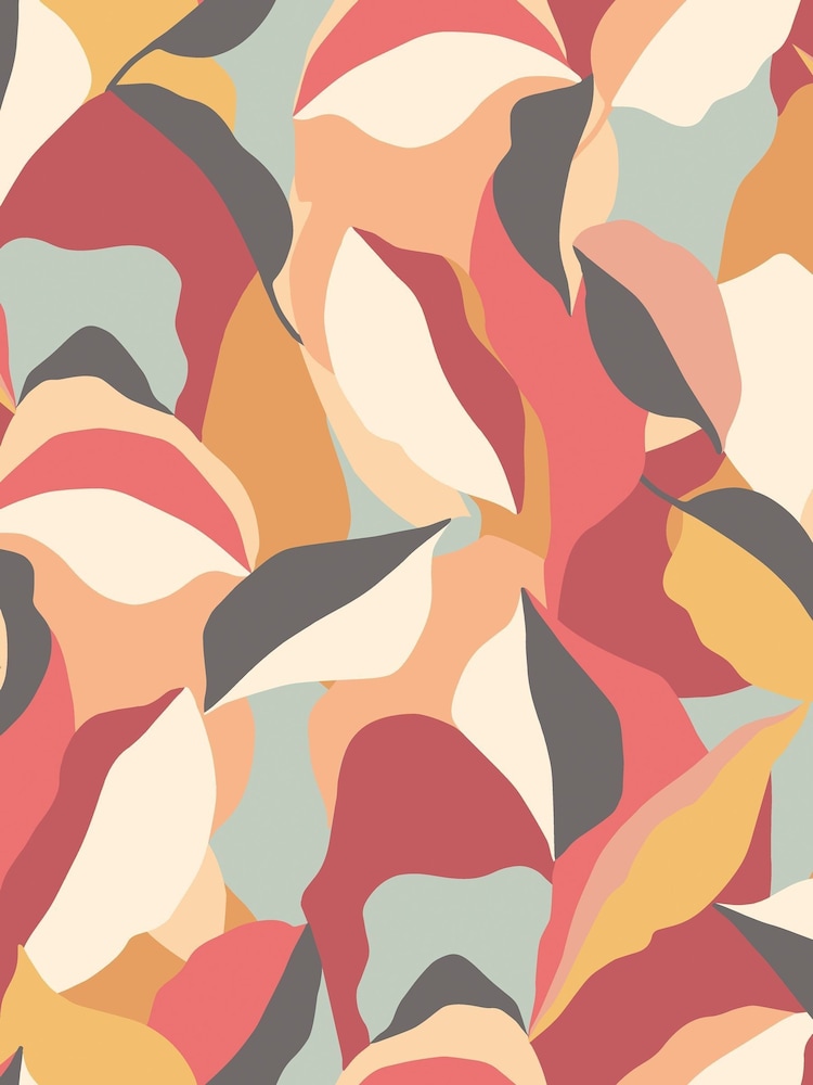 Hoopla Walls Spice Mix Leafy Patchwork 10M Wallpaper - Image 2 of 2