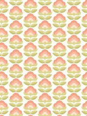 Hoopla Walls Apricot Mix Retro Flower 10M Wallpaper - Image 2 of 2