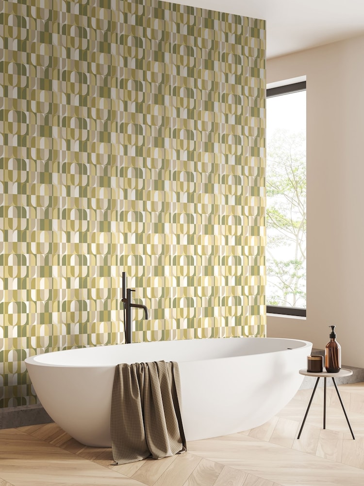 Hoopla Walls Olive Mix Building Blocks 10M Wallpaper - Image 1 of 2 Hoopla Walls Olive Mix Building Blocks 10M Wallpaper - Image 1 of 2