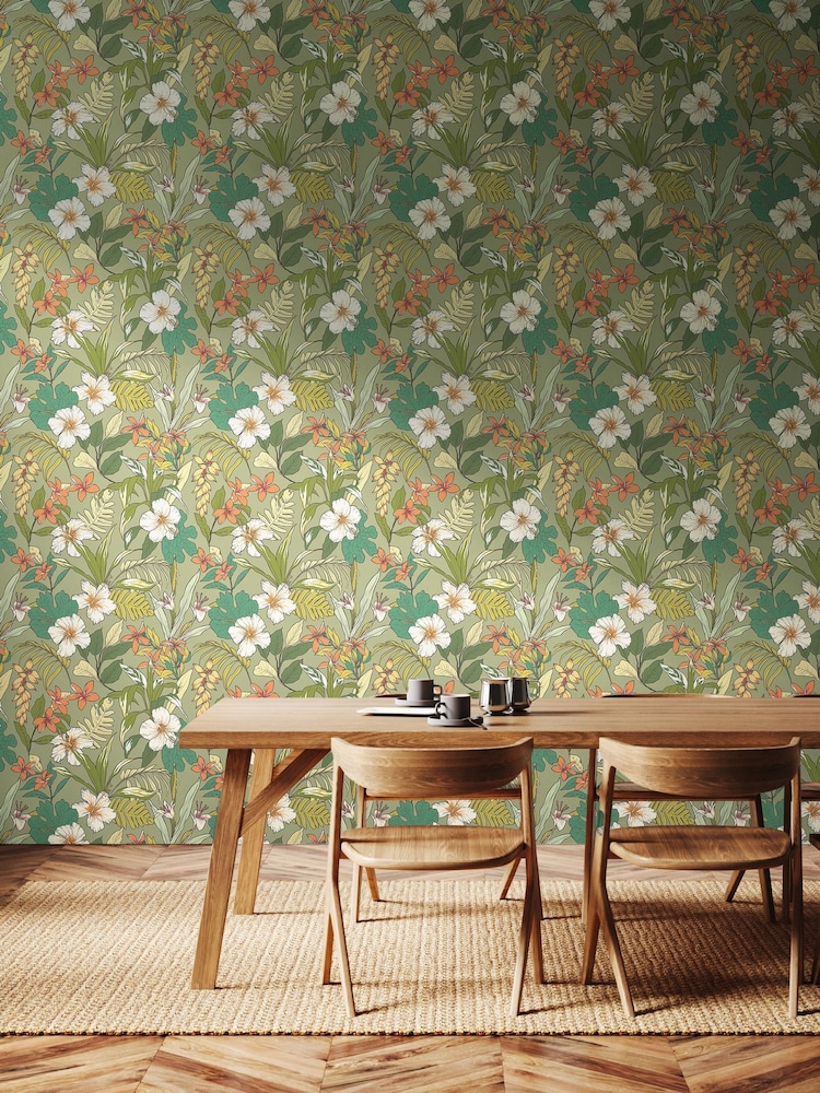 Hoopla Walls Olive and Citrus Oasis 10M Wallpaper - Image 1 of 2