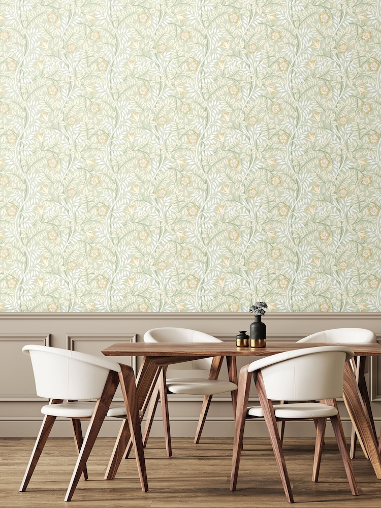 Hoopla Walls Sage Green Rosehip Trial 10M Wallpaper - Image 1 of 2