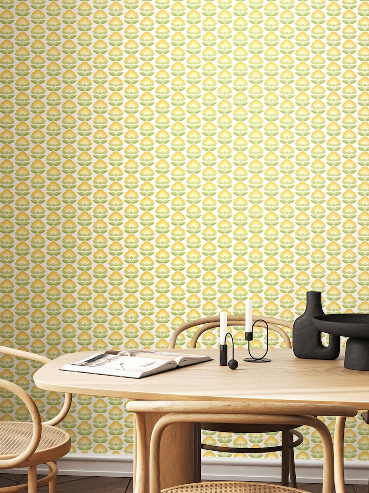 Hoopla Walls Sunshine Retro Flower 10M Wallpaper - Image 1 of 2