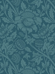 Hoopla Walls Rich Teal Damask Trail 10M Wallpaper - Image 2 of 2