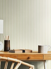 Hoopla Walls Apple Chalk Stripe 10M Wallpaper - Image 1 of 2