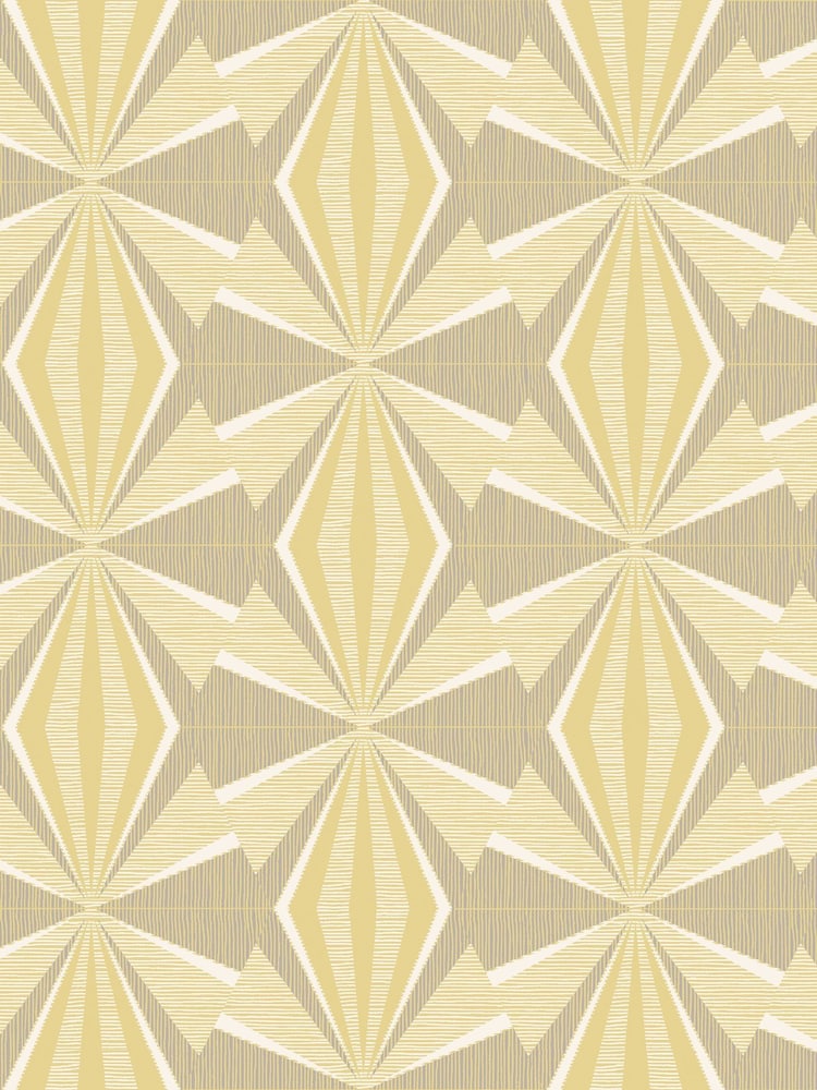 Hoopla Walls Grey and Yellow Sunray Diamond 10M Wallpaper - Image 2 of 2