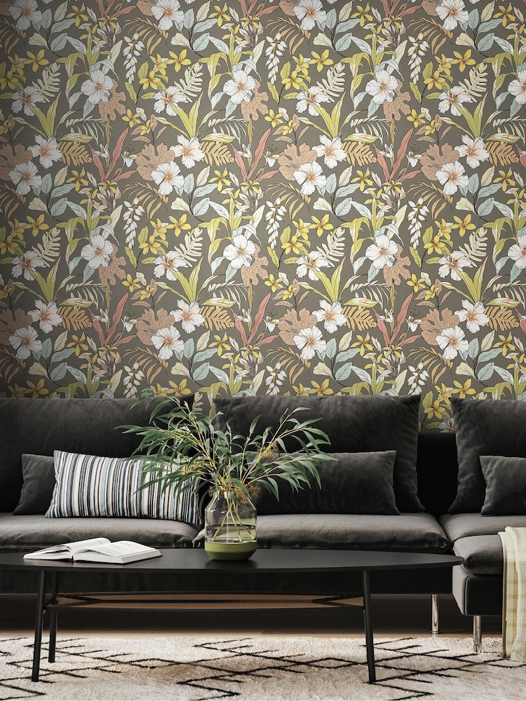 Hoopla Walls Mink and Sage Oasis 10M Wallpaper - Image 1 of 2