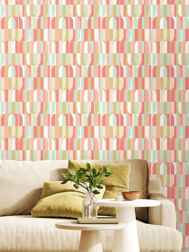 Hoopla Walls Coral Mix Building Blocks 10M Wallpaper - Image 1 of 2