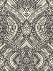 Hoopla Walls Black Ogee Damask 10M Wallpaper - Image 2 of 2