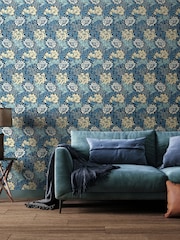 Hoopla Walls Navy Mix Chrysanthemum 10M Wallpaper - Image 1 of 2