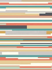 Hoopla Walls Orange and Blue Horizontal Stripe 10M Wallpaper - Image 2 of 2