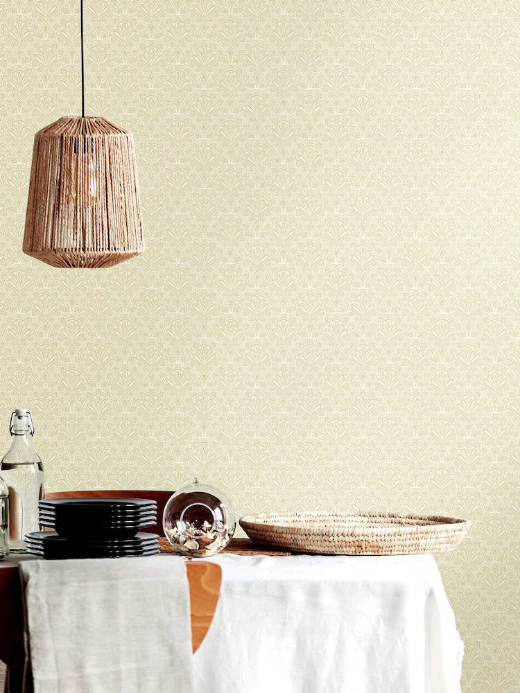 Hoopla Walls Sage Ditsy Deco Fan 10M Wallpaper - Image 1 of 2