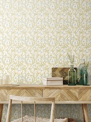 Hoopla Walls Sky and Apple Floral Trail 10M Wallpaper - Image 1 of 2