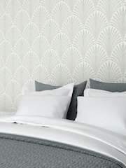 Hoopla Walls Grey Leaf Fan 10M Wallpaper - Image 1 of 2