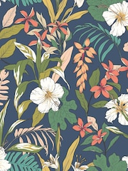 Hoopla Walls Navy Twist Oasis 10M Wallpaper - Image 2 of 2