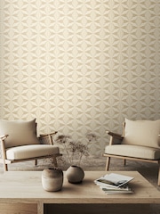 Hoopla Walls Beige Sunray Diamond 10M Wallpaper - Image 1 of 2