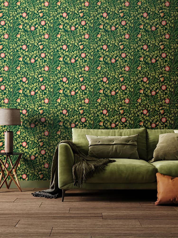 Hoopla Walls Green Rosehip Trial 10M Wallpaper - Image 1 of 2