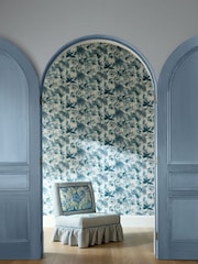 Harlequin Cornflower or First Light or Denim Flores Idyllic 10M Wallpaper - Image 1 of 3