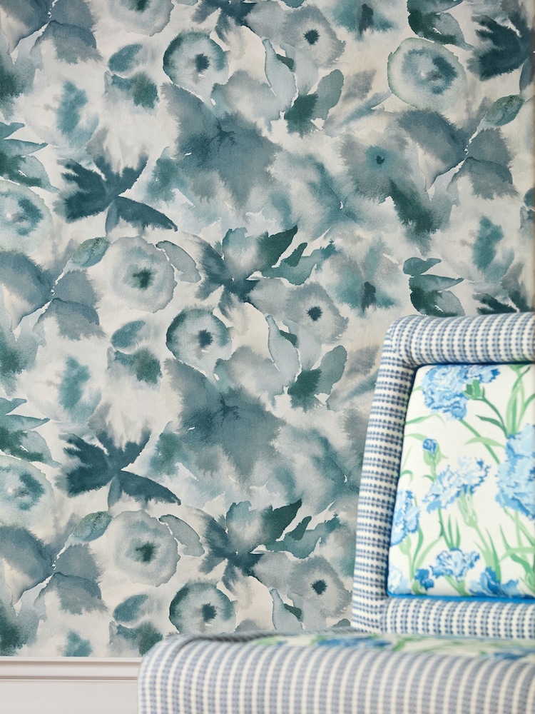 Harlequin Clover/Kelly/Aqua Flores Idyllic 10M Wallpaper - Image 3 of 3 Harlequin Clover/Kelly/Aqua Flores Idyllic 10M Wallpaper - Image 3 of 3