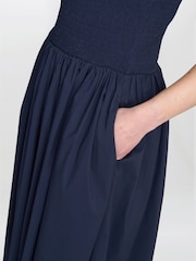 Gina Bacconi Blue Bonita Sheered Bodice Dress - Image 4 of 7