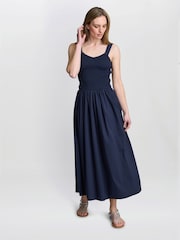 Gina Bacconi Blue Bonita Sheered Bodice Dress - Image 6 of 7