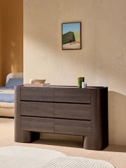 MADE.COM Dark Brown Kain Wide Chest of Drawers - Image 1 of 3