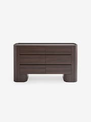 MADE.COM Dark Wood Effect Wide Kain Wide 6 Drawer Chest - Image 5 of 5