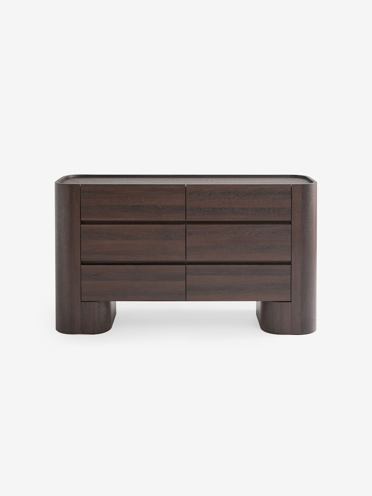 MADE.COM Dark Wood Effect Wide Kain Wide 6 Drawer Chest - Image 5 of 5 MADE.COM Dark Wood Effect Wide Kain Wide 6 Drawer Chest - Image 5 of 5