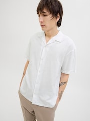 JACK & JONES White Short Sleeve Striped Resort Shirt - Image 2 of 5