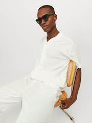 JACK & JONES White Short Sleeve Crinkle Resort Shirt - Image 2 of 4