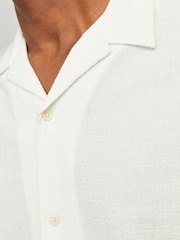 JACK & JONES White Short Sleeve Crinkle Resort Shirt - Image 3 of 4