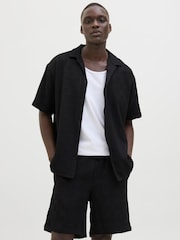 Черный - Фактурная рубашка с короткими рукавами JACK & JONES Resort - Image 2 of 5