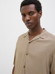 JACK & JONES Natural Short Sleeve Resort Shirt - Image 3 of 5