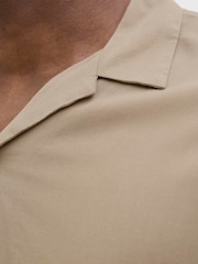 JACK & JONES Natural Short Sleeve Resort Shirt - Image 4 of 5