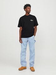 Schwarz - JACK & JONES Back Print 100% Cotton T-Shirt - Bild 2 von 5