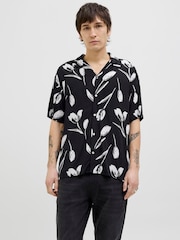 JACK & JONES Black Printed Resort Shirt - Image 1 of 5