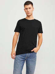 JACK & JONES Black Organic Mixed 100% Organic Cotton T-Shirts 5 Pack - Image 2 of 7
