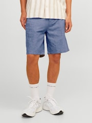 JACK & JONES Blue Navy Relaxed Fit Linen  shorts - Image 1 of 5