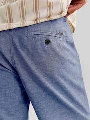 JACK & JONES Blue Navy Relaxed Fit Linen  shorts - Image 3 of 5